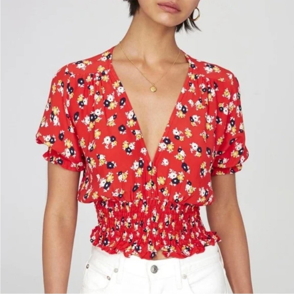 Faithfull the brand floral top size 4